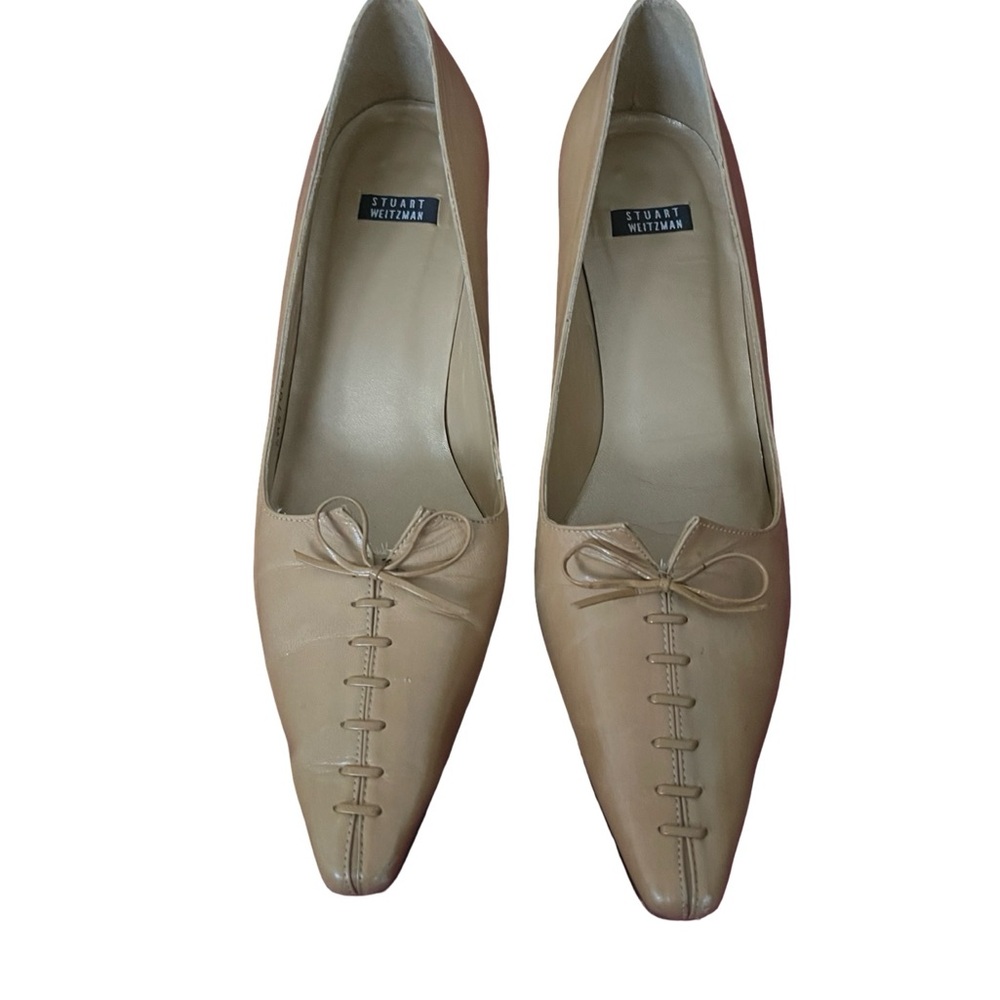 Stuart Weitzman Women's Beige Leather Heels